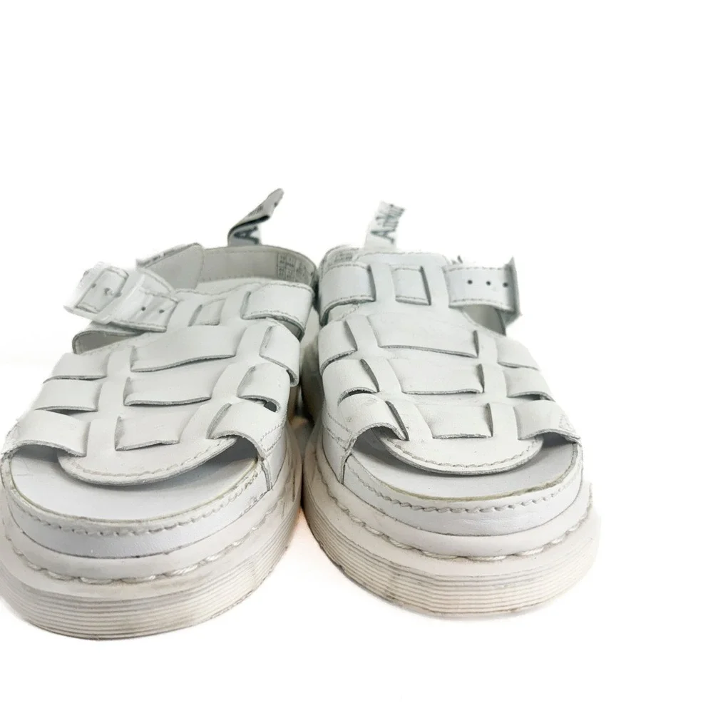 Dr. Martens 8092 Arc Mono White Leather Fisherman Sandals Mens 11 Womens 12